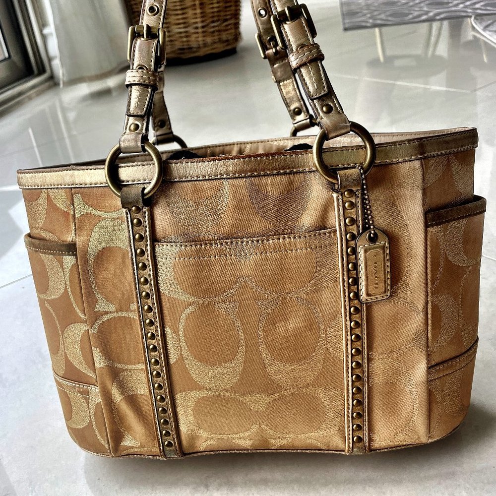 Gold COACH bag
